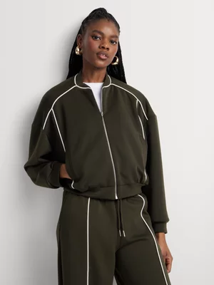 Scuba Piping Detail Zip-Through Jacket