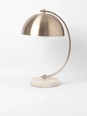 Curved Chrome Dome Table Lamp 60cm