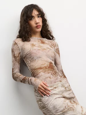 The FIX Women's Natural Co-ord Mesh Crew Top