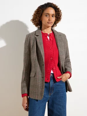 Women's Canvas Check Blazer