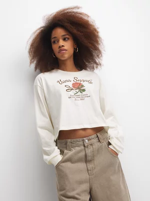 Vans Women's Supply Boutique Marshmallow Cropped Long Sleeve T-shirt
