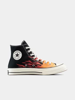 Converse Men's Chuck 70 Flame Hi Black/Red Sneaker