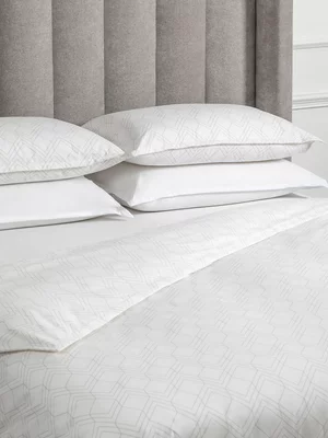 Guest House Diamond Print Duvet Cover Set White & Grey