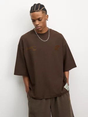 Redbat Classics Men's Reverse Fleece Boxy Brown T-Shirt