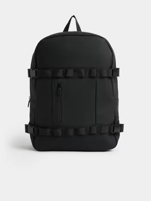Markham Men's Men's Rubberised Clip Detail Black Backpack
