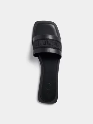 FF Embroidery Slip On Sandals