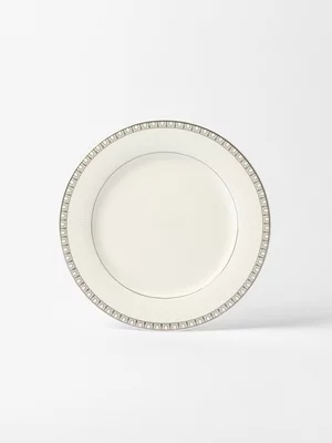 AH Milan Platinum Rim Side Plate White