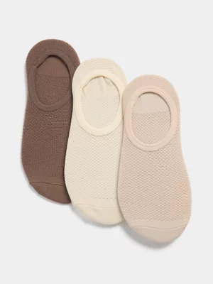 TS 3-Pack Invisible Mesh Neutral Socks
