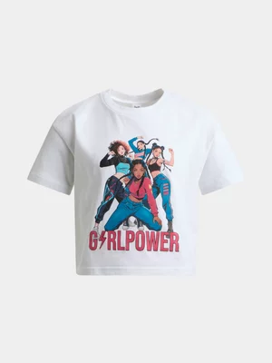 Jet Older Girls White Girl Power Boxy T-Shirt