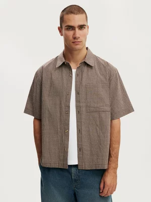 Men's Cotton On Brown Darcy Short Sleeve Shirt