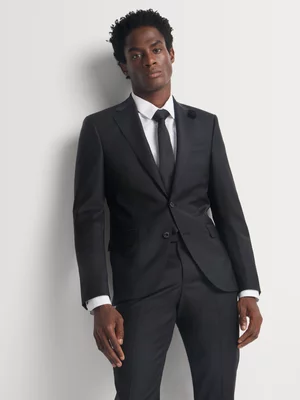 Fabiani Men's Black  Premium Wool Suit Jacket 