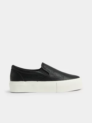 Jet Women's Black Croc Slip On Sneaker