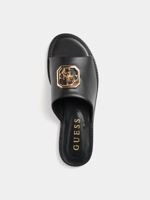 Women's Guess Black Graysie 4 Slip On Sandals