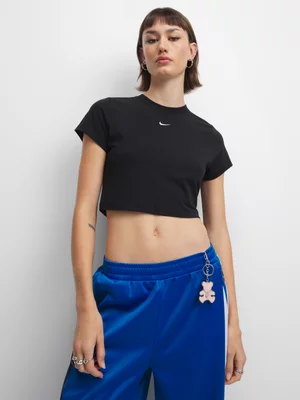 Nike Women's Nsw Chill Knit Black Cropped T-Shirt