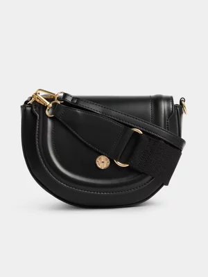 Jet Women's Black Round Crossbody Bag