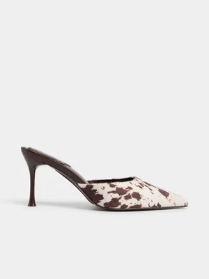 Pointy Cow Print Heels