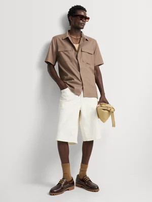 Markham Men's Relaxed Fit Taupe Shirt 