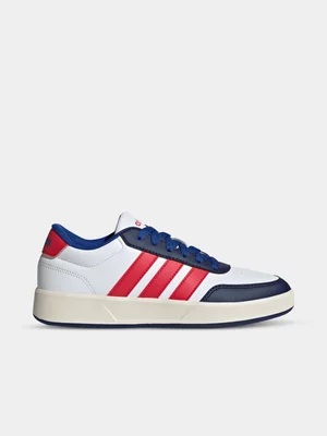 adidas Junior Grade-School Breaket 3.0 White/Red/Blue Sneakers 