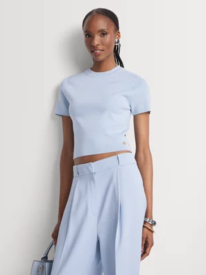 Fitted Crew Neck Short Sleeve Knit