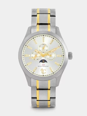Tempo Legacy Apollo Gold Plated Titanium Silver Tone Dial Bracelet Watch
