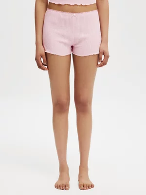 Women's Cotton On Pink Waffle Pointelle Shorts