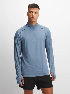 TS Mens Dri-Tech® 1/4 Zip Periwinkle Funnel Neck Sweat Top
