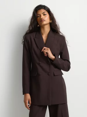 Slim Waist Covered Buttons Blazer