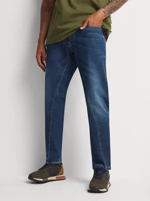 Union-DNM Men's Knitted Engineered Denim Medium Blue Jeans