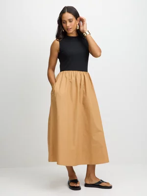 Exact Women's Black & Natural Combo Dress