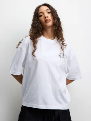 Anatomy Women's Crop Graphic White  T-shirt