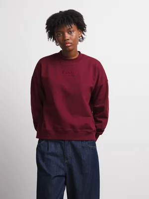 Women's Canvas Branded Crew Sweat Top Burgundy