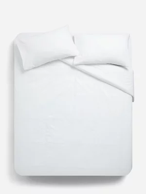 Jet Home White Poly  Cotton Duvet Cover Set