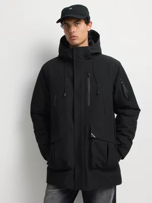 Relay Jeans Men's Padded Black Parka Jacket