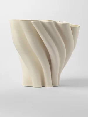 Organic Waves Ceramic Artstone Vase