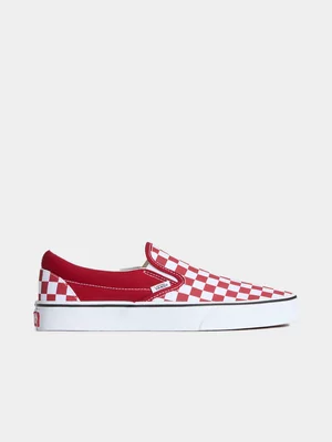 Vans Junior Classic Slip-On Checkerboard Chili Pepper Sneakers