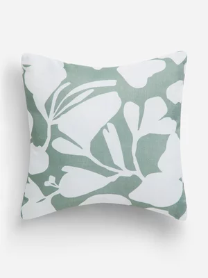 Jet Home Sea Green Bold Floral Cushion