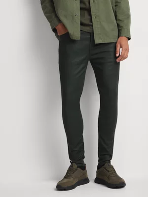 Relay Jeans Men's Super Skinny Military Green Coated Jean