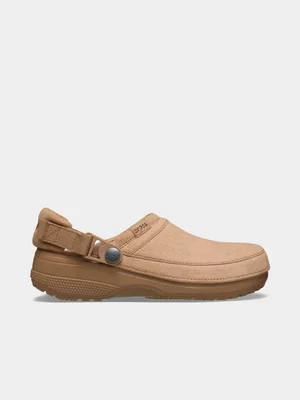 Crocs Men's Classic Crafted Vegan Suede Brown Clog