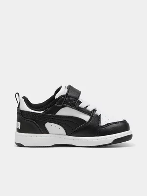 Toddlers Puma Rebound V6 Lo White/Black Sneaker