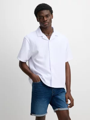 Exact Men's White Textured Shirt