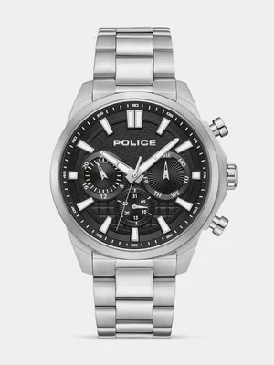 Police Rangy Stainless Steel Black Dial Bracelet Watch 