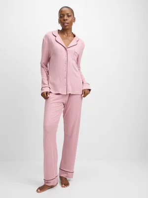 Jet Women’s Pink Piping Pyjama Set