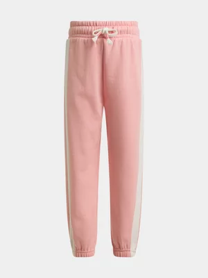 Exact Older Girl's Pink & White Colourblock Joggers