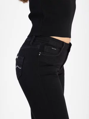 Women's Sissy Boy Black Mid-Waist Basic Skinny Jeans