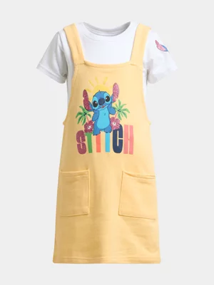 Jet Younger Girls Yellow Stitch Pinafore