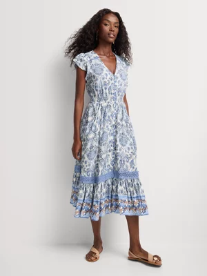 Women's Stella Morgan Multi Flutter Sleeve V-neck Dress