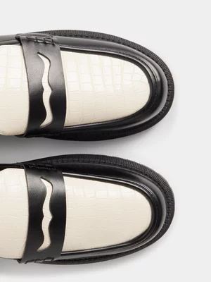 The FIX Men's Black & White Mono Loafer