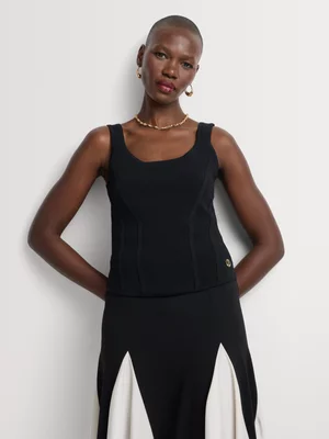 Luella Scoop Neck Corset Detail Vest 