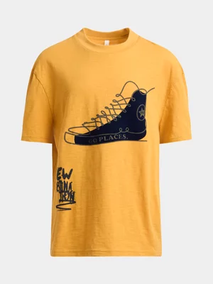 Exact Older Boy's Yellow Graphic Print T-Shirt