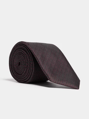Markham Men's Regular Red Textured Tie